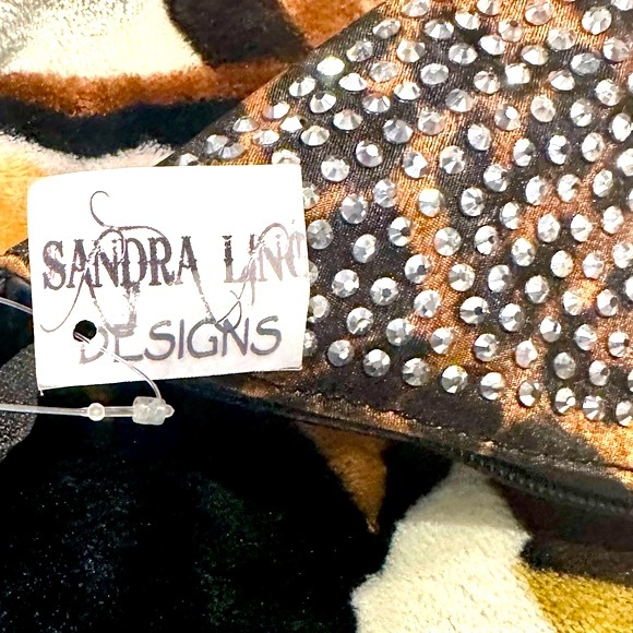 NWT Sandra Ling Leopard Bling Upcycled Hobo Bag - Picture 7 of 16